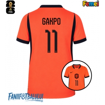 Țările de Jos Cody Gakpo #11 Echipament de Fotbal Replică Mondial 2026 Femei Acasa